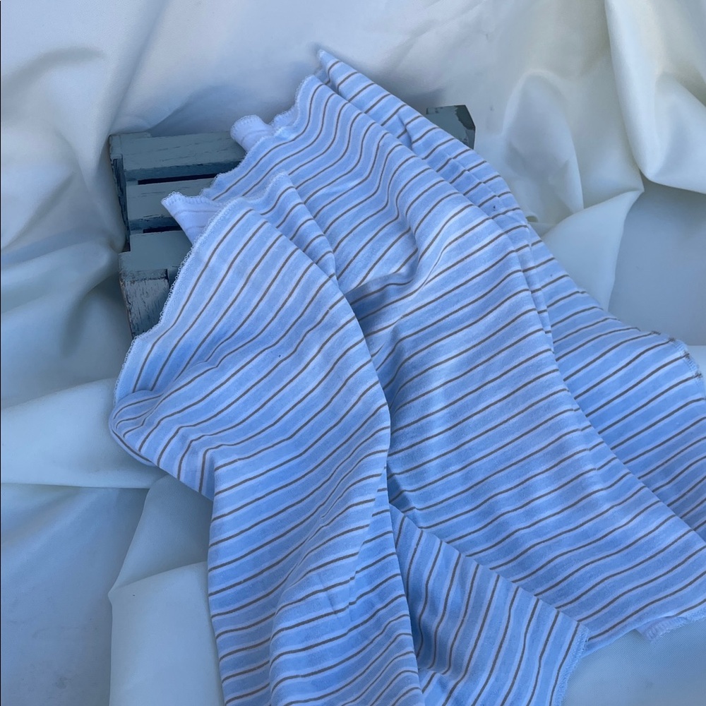 Cozy Striped Blue and White Throw Blanket